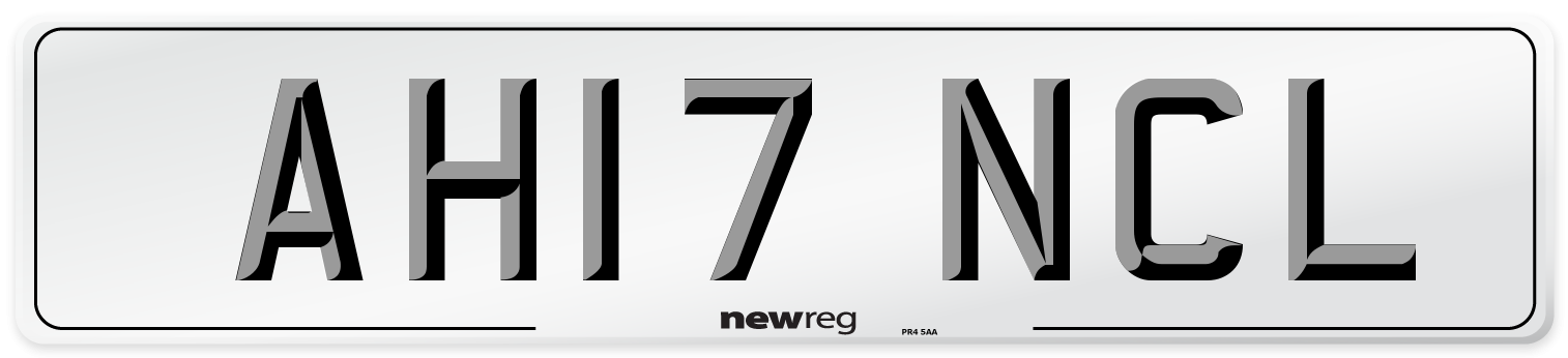 AH17 NCL Number Plate from New Reg